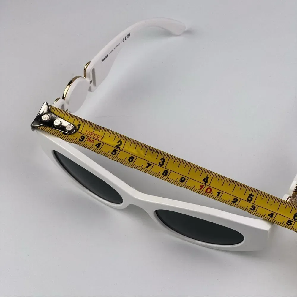 NEW Versace VE4480U 314/87 White Dark Grey Oval Unisex Sunglasses